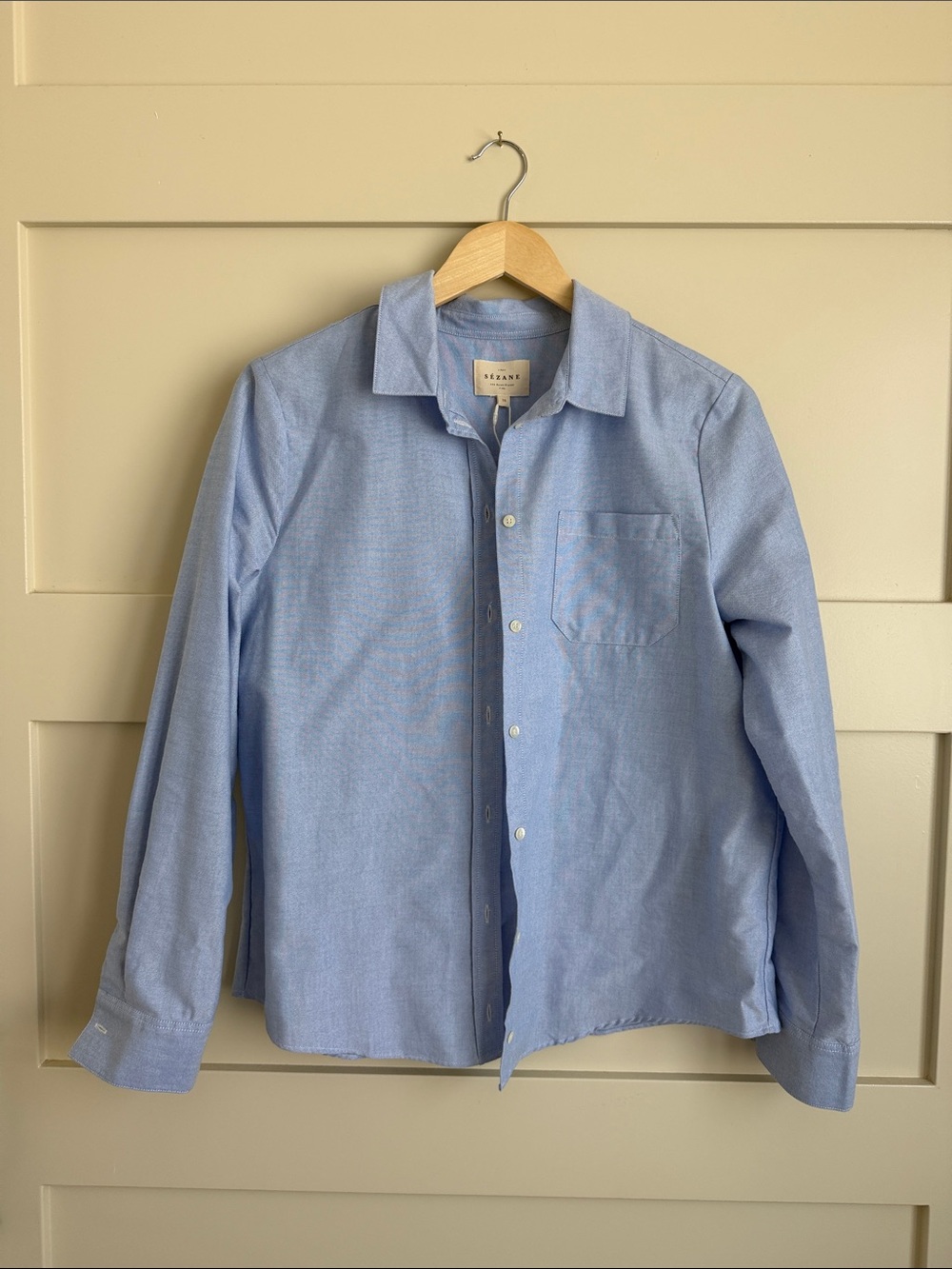 Sezane Tomboy Shirt Blue - Size 6 NWT - Picture 3 of 5